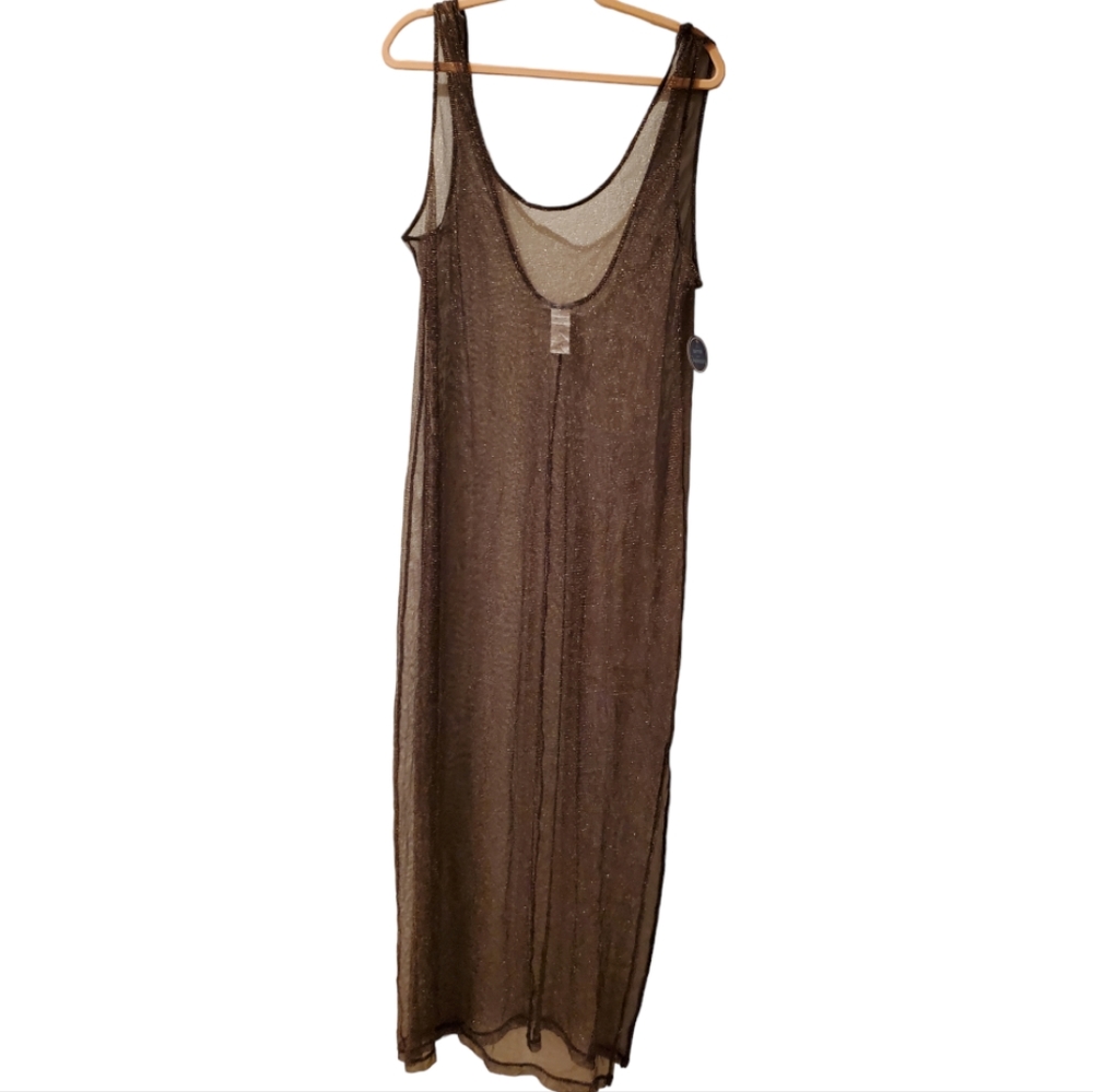 NWOT Plus Women's Mesh/ net material long Dress with slit- size 18/20